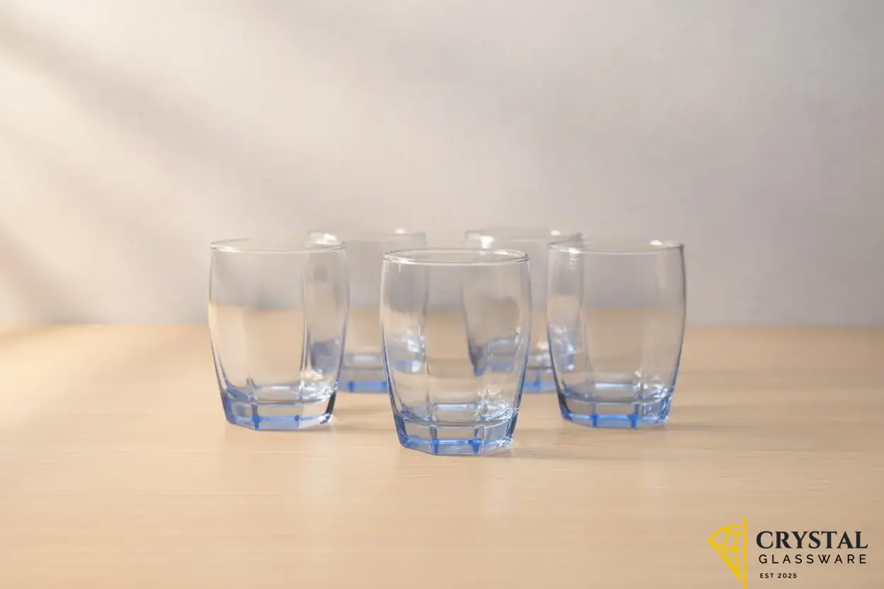 Delisoga 6-Piece  Elegant 280ml Cocktail Blue Glass